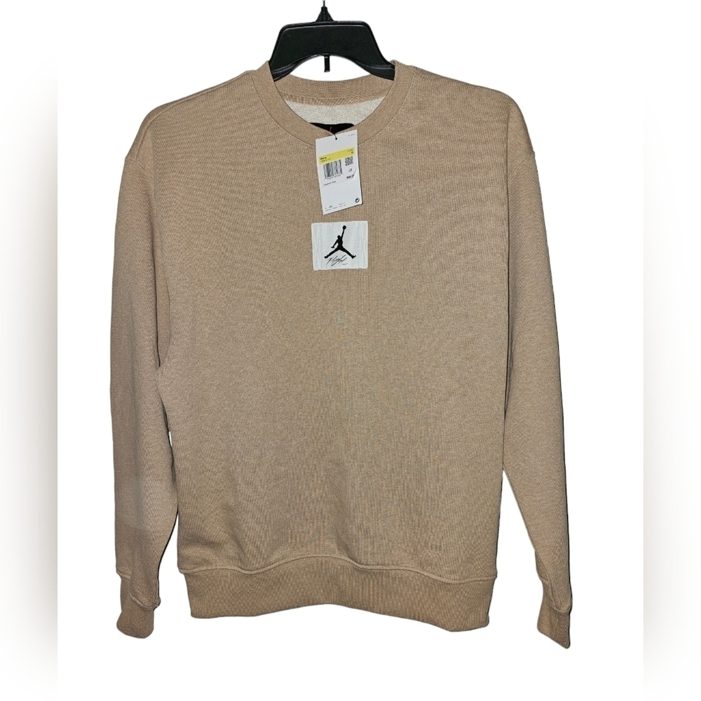 Air Jordan Fleece Crew-neck Sweatshirt 'Beige' FB6932-201 Men's Size Small